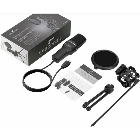 Ergopixel USB Condenser Microphone with Tripod - Black NWT - Picture 2 of 2
